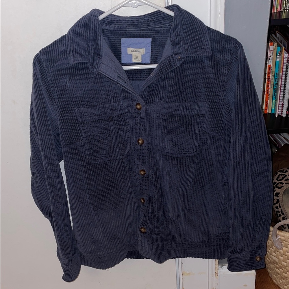 Oversized Cobalt Cord Button Down Jacket L.L. Bean